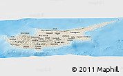 Shaded Relief Panoramic Map of Cyprus, political shades outside, shaded relief sea