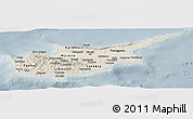 Shaded Relief Panoramic Map of Cyprus, semi-desaturated