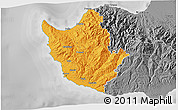 Political 3D Map of Paphos, desaturated