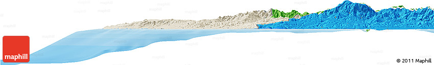 Shaded Relief Horizon Map of Paphos, political outside Shaded Relief Horizon Map of Paphos, political outside