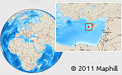 Shaded Relief Location Map of Paphos