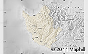 Shaded Relief Map of Paphos, desaturated