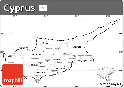 Blank Simple Map of Cyprus, cropped outside