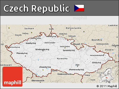 Classic Style 3D Map of Czech Republic