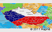 Flag 3D Map of Czech Republic, political outside