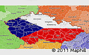 Flag 3D Map of Czech Republic, political shades outside