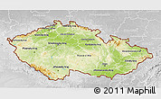 Physical 3D Map of Czech Republic, lighten, desaturated