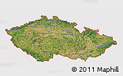 Satellite 3D Map of Czech Republic, cropped outside