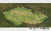 Satellite 3D Map of Czech Republic, darken