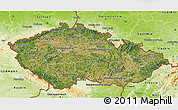 Satellite 3D Map of Czech Republic, physical outside