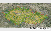 Satellite 3D Map of Czech Republic, semi-desaturated