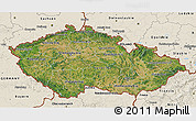 Satellite 3D Map of Czech Republic, shaded relief outside