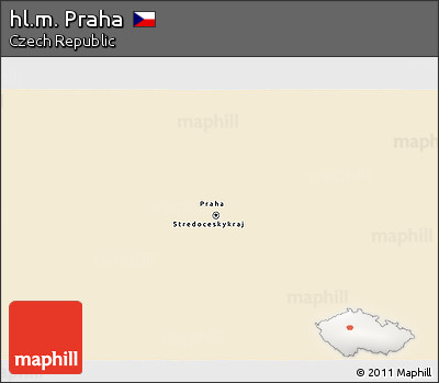Classic Style 3D Map of Hl.m. Praha, single color outside