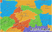 Political 3D Map of hl.m. Praha