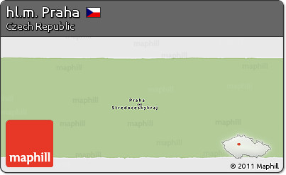 Savanna Style Panoramic Map of Hl.m. Praha, single color outside