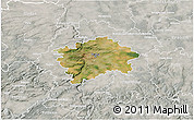 Satellite 3D Map of Praha, lighten, semi-desaturated