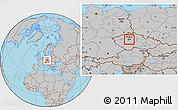 Gray Location Map of Praha