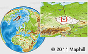 Physical Location Map of Praha, highlighted country