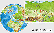Physical Location Map of Praha, highlighted parent region