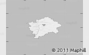 Gray Map of Praha, single color outside