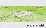 Shaded Relief Panoramic Map of Praha, physical outside