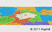 Shaded Relief Panoramic Map of Praha, political outside