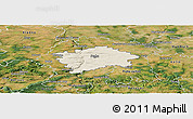 Shaded Relief Panoramic Map of Praha, satellite outside