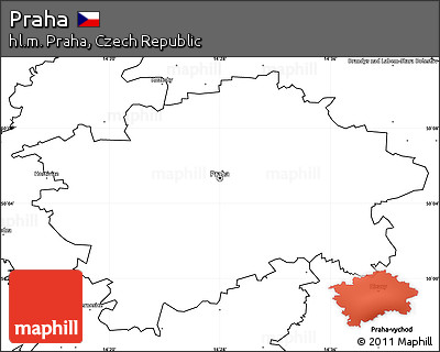 Blank Simple Map of Praha