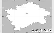 Gray Simple Map of Praha, single color outside