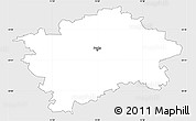 Silver Style Simple Map of Praha, single color outside