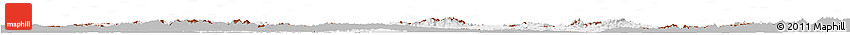 Gray Horizon Map of Czech Republic, single color outside