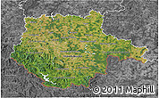 Satellite 3D Map of Jihočeský kraj, desaturated