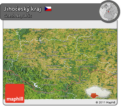 Satellite 3D Map of Jihočeský Kraj