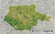 Satellite 3D Map of Jihočeský kraj, lighten, semi-desaturated