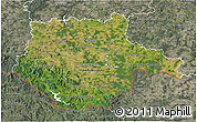 Satellite 3D Map of Jihočeský kraj, semi-desaturated