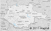 Silver Style 3D Map of Jihočeský kraj