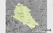 Physical 3D Map of České Budějovice, darken, desaturated