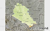 Physical 3D Map of České Budějovice, darken, semi-desaturated