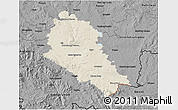 Shaded Relief 3D Map of České Budějovice, darken, desaturated