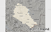 Shaded Relief 3D Map of České Budějovice, darken, semi-desaturated