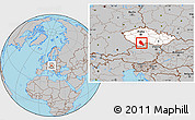 Gray Location Map of České Budějovice, highlighted country
