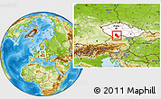 Physical Location Map of České Budějovice, highlighted country