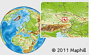 Physical Location Map of České Budějovice, highlighted parent region
