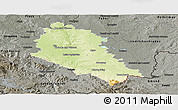 Physical Panoramic Map of České Budějovice, darken, semi-desaturated