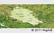 Physical Panoramic Map of České Budějovice, satellite outside