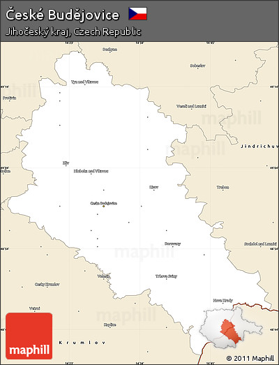 Classic Style Simple Map of České Budějovice