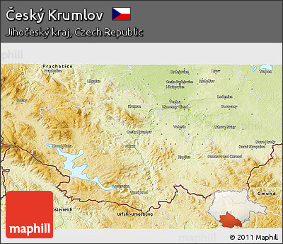 Physical 3D Map of Český Krumlov
