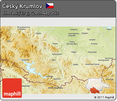 Physical 3D Map of Český Krumlov