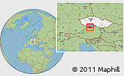 Savanna Style Location Map of Český Krumlov, highlighted country, highlighted parent region