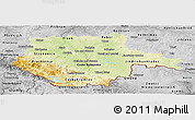 Physical Panoramic Map of Jihočeský kraj, desaturated